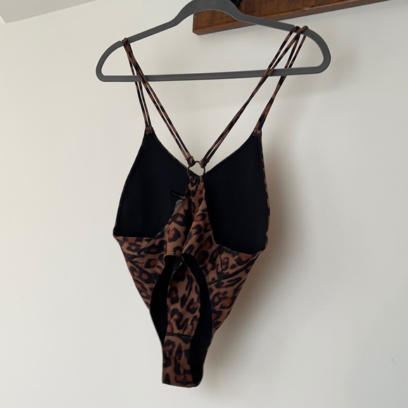 Racer Back One Piece in Leopard Print - Picture 3 of 7